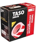 TASO200 taśma ostrzegawcza dwustronna biało-czerwona 5 cm, rolka 200 m