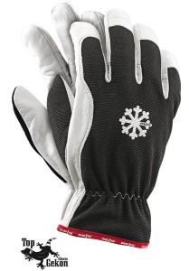 RLWARMER rękawice robocze ocieplane wykonane ze skóry połączonej z tkaniną