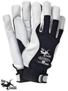 RLEVEREST GW rękawice robocze z wysokiej jakości skóry koziej z rzepem