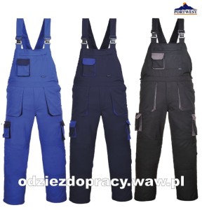 PORTWEST TEXO TX12  spodnie ogrodniczki robocze duże rozmiary 3XL 4XL wiosna - lato
