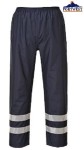 Spodnie przeciwdeszczowe PORTWEST S481 granatowe z taśmą odblaskową
