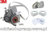 Zestaw: półmaska 3M 6000 pochłaniacze ABEK1 filtry przeciwpyłowe P1R pokrywa filtrów 