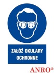 Znak BHP ,,Załóż okulary ochronne'', PCV