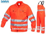 SARA DROGOWIEC STANDARD polski komplet ostrzegawczy bluza i ogrodniczki pomarańczowy