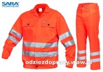 SARA DROGOWIEC STANDARD polski komplet ostrzegawczy bluza i spodnie do pasa pomarańczowy