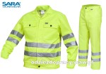 SARA DROGOWIEC STANDARD polski komplet ostrzegawczy bluza i spodnie do pasa żółty