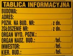 Tablica informacyjna budowy.
