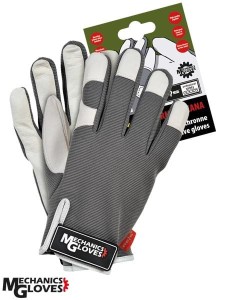 RMC-TUKANA rękawice robocze wykonane ze skóry połączonej z tkaniną