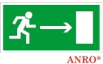 Znak BHP ewakuacyjny, kierunek do wyjścia drogi ewakuacji w prawo, PCV 