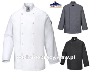 PORTWEST C833 kitel kucharski napy SUFFLOK bluza szefa kuchni