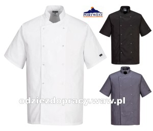 PORTWEST C733 kitel kucharski na napy CUMBRIA bluza szefa kuchni do 4XL