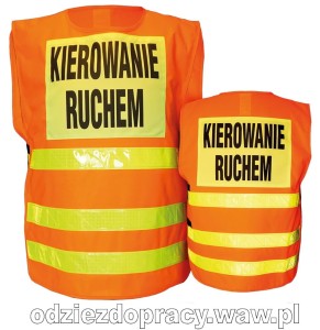 Kamizelka ostrzegawcza KIEROWANIE RUCHEM pomarańczowa CE