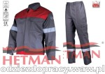 HETMAN PETROL trudnopalne antyelektrostatyczne polskie ubranie ze spodniami do pasa dla spawacza z taśmą odblaskową 