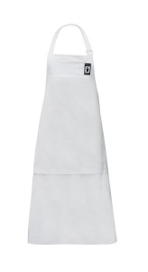 Fartuch zapaska z karczkiem 108 WZ wodochronna ze wzmocnieniem biała