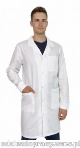 W32N męski fartuch laboratoryjny z długim rękawem biały 
