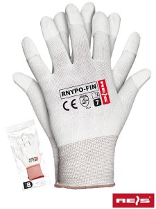 RNYPO-FIN rękawice robocze z nylonu powlekane na opuszkach palców