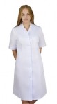 M-220 damski fartuch sukienka medyczna z krótkim rękawem biała