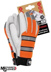 RMC-FORNAX rękawice robocze ocieplane wykonane ze skóry połączonej z tkaniną