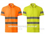 Polo ADLER RIMECK 2V9. Koszulka ostrzegawcza z taśmą odblaskową żółta i pomarańczowa